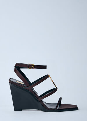Saint Laurent Cassandre Wedges Brown sla0259024