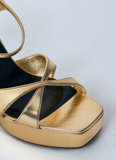 Saint Laurent Debbie Platform Sandals Gold sla0259032