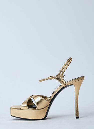 Saint Laurent Debbie Platform Sandals Gold sla0259032