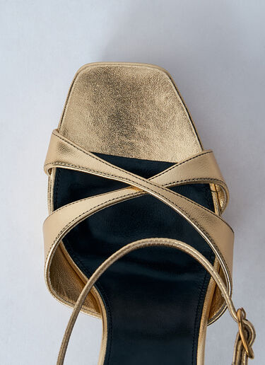 Saint Laurent Debbie Platform Sandals Gold sla0259032