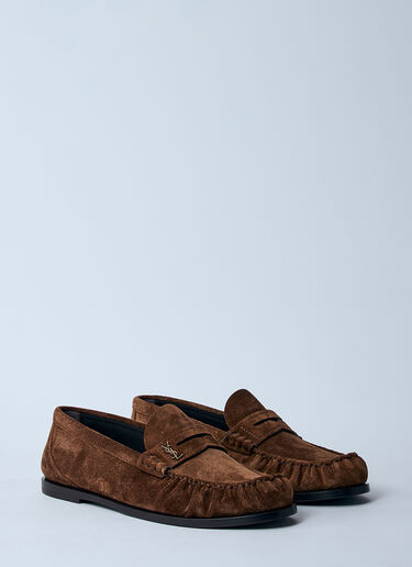 Saint Laurent Laurent 麂皮乐福鞋 棕色 sla0259043