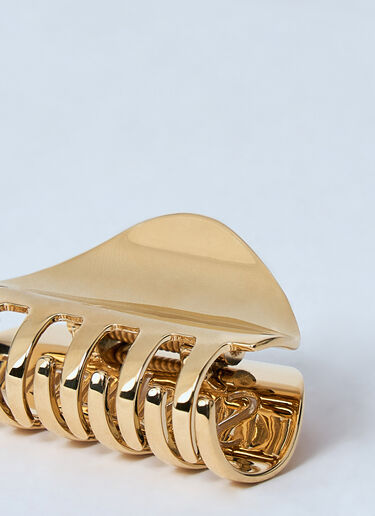 Logo Engraved Hair Clip Saint Laurent Logo Engraved Hair Clip Gold sla0259058