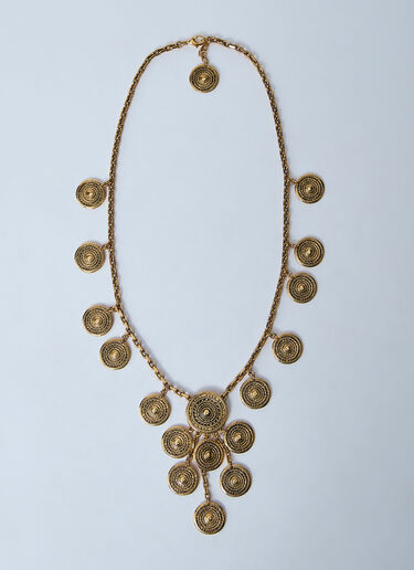 Metal Charm Necklace Saint Laurent Metal Charm Necklace Gold sla0259060