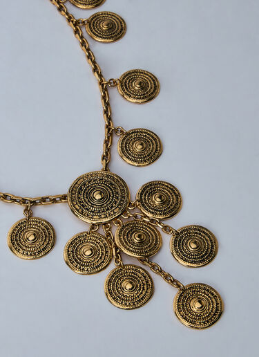 Metal Charm Necklace Saint Laurent Metal Charm Necklace Gold sla0259060