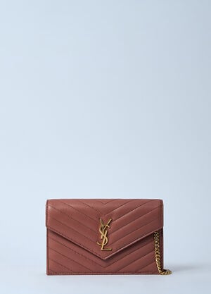 Saint Laurent Cassandre 链条钱包 棕色 sla0259069