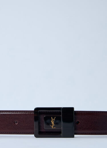 Logo Motif Leather Belt Saint Laurent Logo Motif Leather Belt Black sla0260018