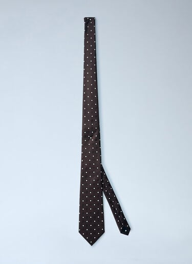 Saint Laurent ドット柄シルクネクタイ  ブラック sla0260022