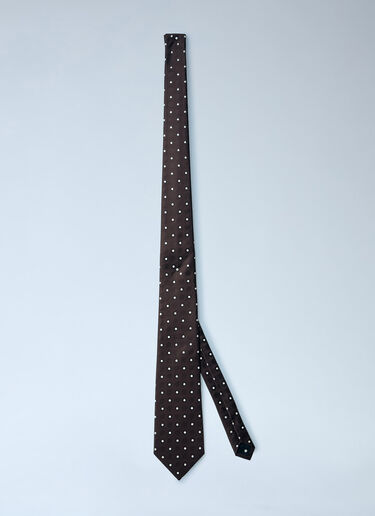 ドット柄シルクネクタイ Saint Laurent ドット柄シルクネクタイ ブラック sla0260022