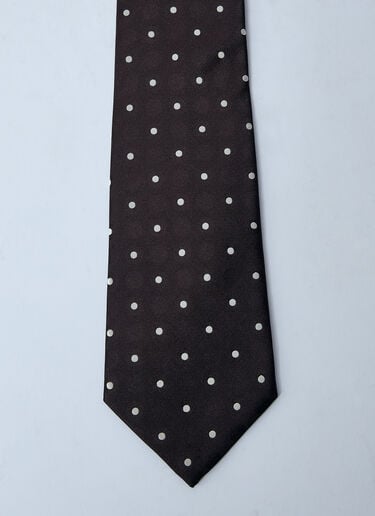 Saint Laurent ドット柄シルクネクタイ  ブラック sla0260022