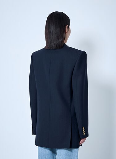 Saint Laurent ウール ChinÃ© ブレザー ブルー sla0260071