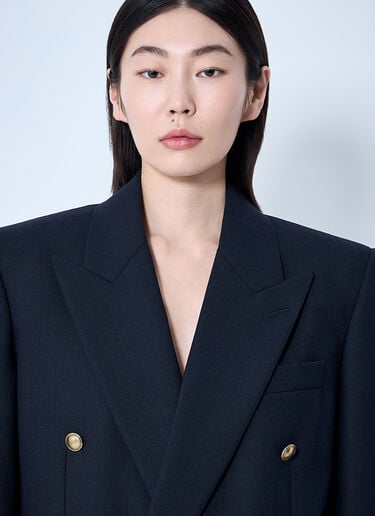 Saint Laurent ウール ChinÃ© ブレザー ブルー sla0260071