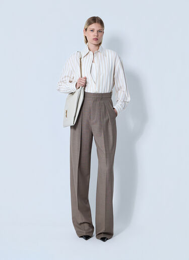 Wool Chiné Pants Saint Laurent Wool Chiné Pants Beige sla0260073