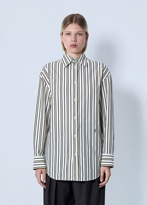 Saint Laurent Striped Button-Down Shirt Grey sla0260082