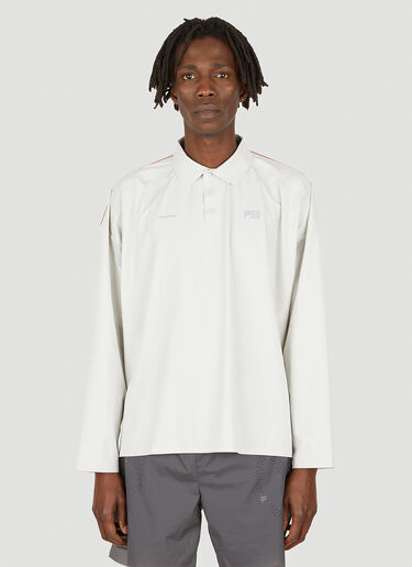 Long Sleeve Polo Top SLAM JAM Long Sleeve Polo Top White slj0349002