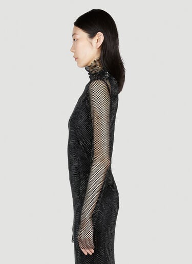 Sportmax Noemi Rhinestone Mesh Top Black spx0253021