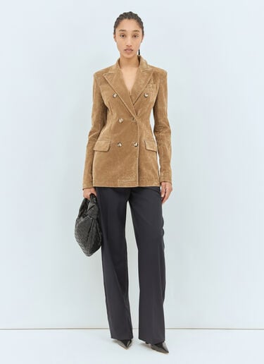 플록트 데님 블레이저 Sportmax 플록트 데님 블레이저 브라운 spx0258003