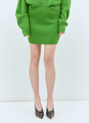 Sportmax 울과 캐시미어 혼방 미니스커트  그린 spx0258011