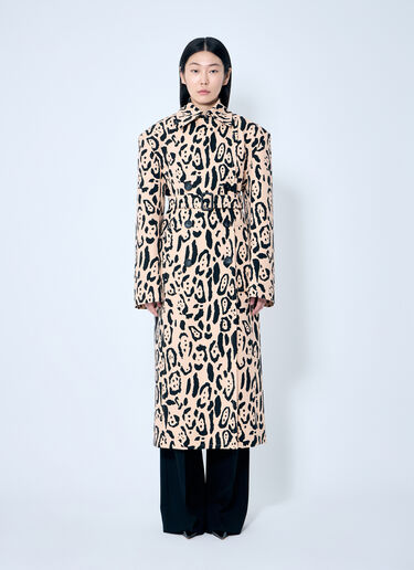 Animal-Print Trench Coat Sportmax Animal-Print Trench Coat Beige spx0259001