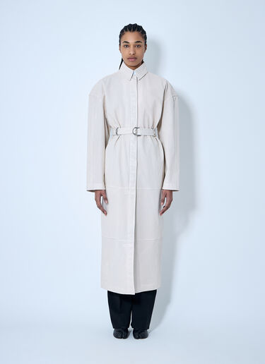 Leather Perforated Trench Coat Sportmax Leather Perforated Trench Coat Beige spx0260008