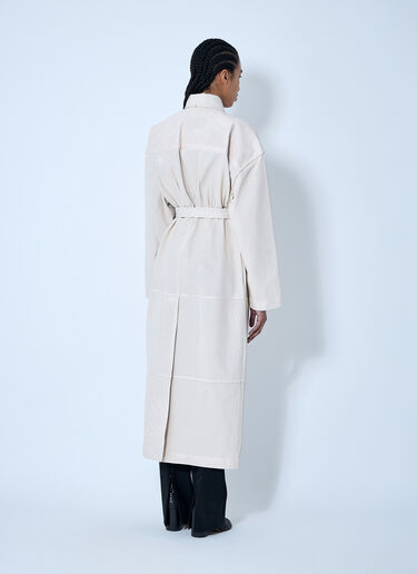 Leather Perforated Trench Coat Sportmax Leather Perforated Trench Coat Beige spx0260008