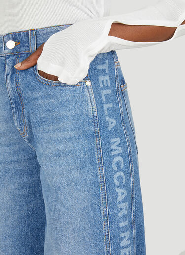 Stella McCartney Salt and Pepper Lasered Logo Jeans Denim stm0249006