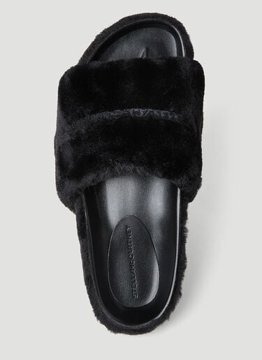 Stella McCartney フェイクファープラットフォームサンダル ブラック stm0253014