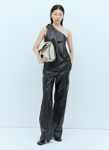 Faux Shearling 3 Chain Tote Bag Stella McCartney Faux Shearling 3 Chain Tote Bag Cream stm0254007