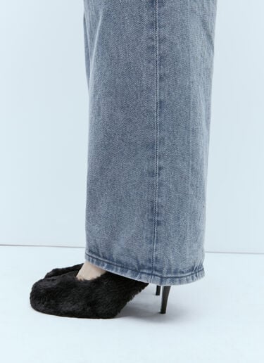 Stella McCartney 라이더 인조 모피 하이힐  블랙 stm0254011