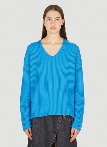 Ribbed Sweater Studio Nicholson Ribbed Sweater Blue stn0250007