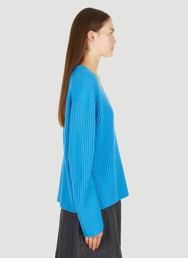 Ribbed Sweater Studio Nicholson Ribbed Sweater Blue stn0250007