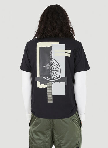 믹스드 미디어 프린트 티셔츠 Stone Island 믹스드 미디어 프린트 티셔츠 블랙 sto0145022