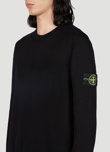 Stone Island Compass Patch Sweater Black sto0152048