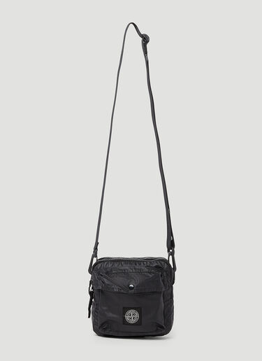 Stone Island 컴퍼스 패치 크로스바디 백 블랙 sto0152085