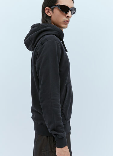 Hooded Compass Patch Zip-Up Sweatshirt Stone Island Hooded Compass Patch Zip-Up Sweatshirt Black sto0154048