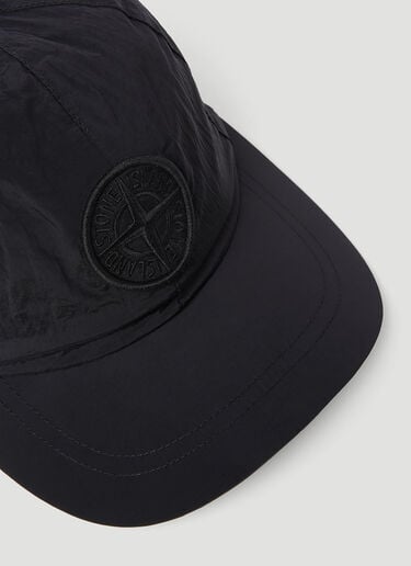 Stone Island 로고 자수 베이스볼 캡 블랙 sto0154092