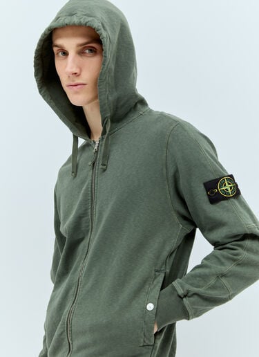 Zip-Up Hooded Sweatshirt Stone Island Zip-Up Hooded Sweatshirt Green sto0156067