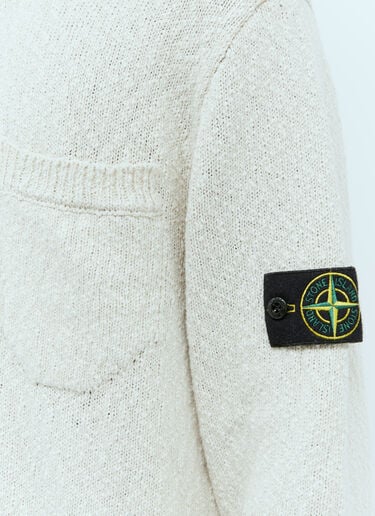 Half-Zip Textured Knit Sweater Stone Island Half-Zip Textured Knit Sweater Beige sto0156082
