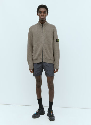 Stone Island Zip-Up Knit Cardigan Grey sto0156107