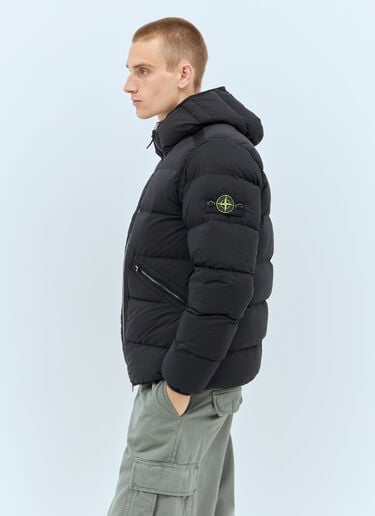 후드 다운 재킷 Stone Island 후드 다운 재킷 블랙 sto0158018