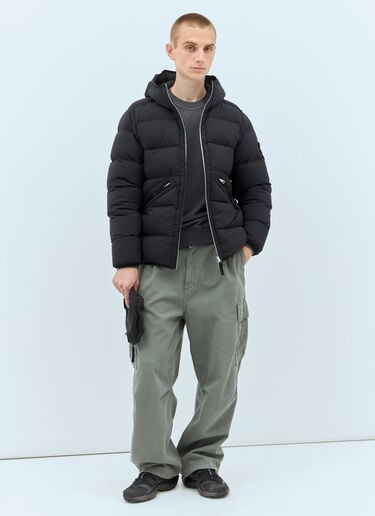 후드 다운 재킷 Stone Island 후드 다운 재킷 블랙 sto0158018