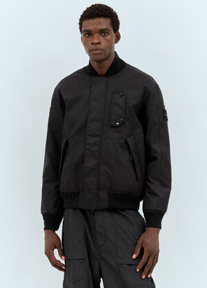 Stone Island 斜纹布填充夹克  黑色 sto0158021