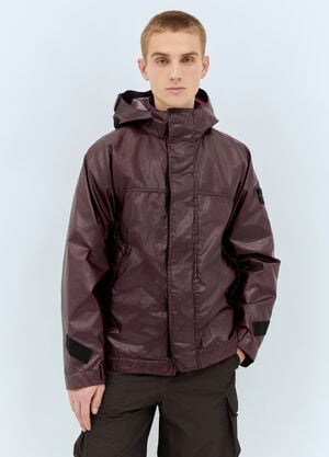 Stone Island Layered Coated Jacket Burgundy sto0158023