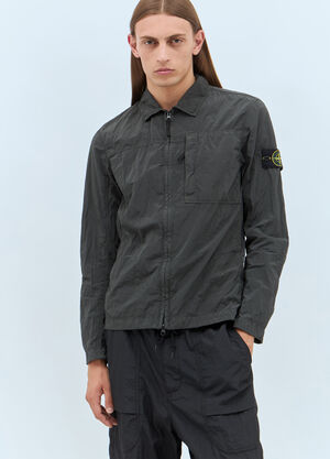 Stone Island 拉链衬衫外套 灰色 sto0158030