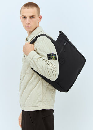 Stone Island 로고 자수 토트백 블랙 sto0158061
