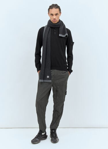 Logo Patch Scarf Stone Island Logo Patch Scarf Black sto0158068