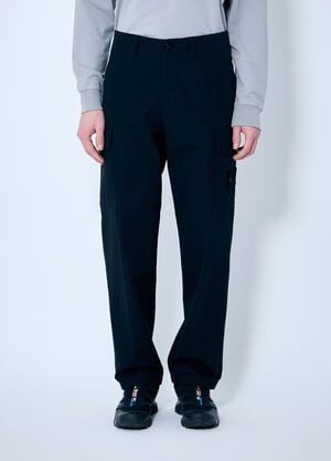 Stone Island Ghost Cotton Pants With Logo Patch Black sto0160018