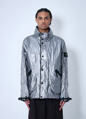 Stone Island 罗盘贴饰金属色夹克 银色 sto0160025