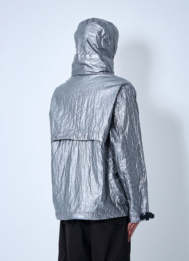 Stone Island 나침반 패치 디테일의 금속성 재킷 실버 sto0160025