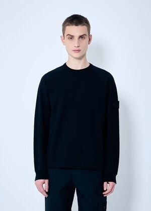 Stone Island Ghost Logo Patch Sweatshirt Black sto0160042