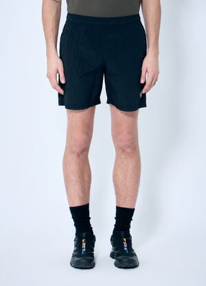 Stone Island Nylon Shorts With Logo Patch Black sto0160064